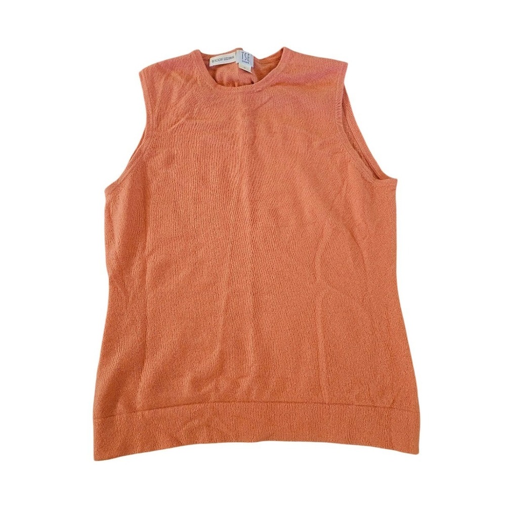 TSE Classic Bergdorf Goodman Cashmere Sleeveless Sweater Shell Coral Orange XL